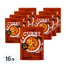 러브잇 닭가슴살 카레 매운맛, 120g, 16개