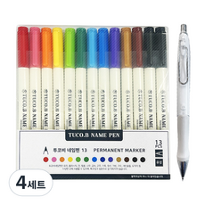 TUCO.B 12色姓名筆 13入 + Dr.Grip 自動鉛筆, 混合顏色(姓名筆), 隨機出貨(自動鉛筆), 4套