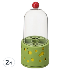 레드케비넷 빨간코 도트링 다용도 브러쉬 정리함 HR771, 그린, 2개