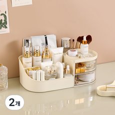 알럽홈 심플 화장대 다용도 정리 미니 수납함, 2개, 크림(L261-0124CRM)