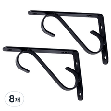 지오비즈 벽 선반 지지대 140mm, 블랙, 8개