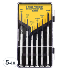 델리 툴즈 정밀 드라이버 6종 세트 실버 EDL3206, 5세트
