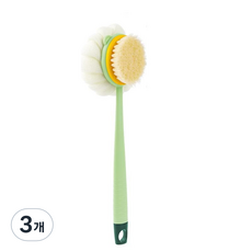 Ollum 雙面沐浴刷 B, 3個, 綠色, 1入