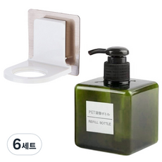 모나코올리브 호텔식 샴푸 린스 디스펜서 250ml + 무타공 샴푸홀더 세트, 딥그린(디스펜서), 6세트