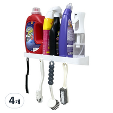 Jyulhome 多用途免鑽孔黏貼式瀝水置物架, 4個, 白色