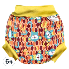 close Pop in 嬰兒尿布褲 游泳用 男女通用 猴子, 腰腿束口設計 防漏 舒適 親膚保暖, S, 6件