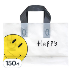 微笑手提塑膠袋, 150個, 黃色