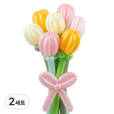 셈퍼텍스 요술풍선 데이지 튤립 꽃다발 만들기 세트, 튤립 4색혼합, 2세트
