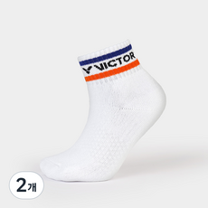 빅터 배드민턴 스포츠 장목양말 VT25CSC203U, White, 2개