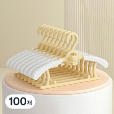 모먼트데이 어깨뿔 방지 길이 조절 논슬립 곰돌이 옷걸이, 옐로우, 100개