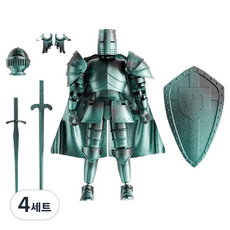 크블랑스 중세기사 구제관절 액션피규어 중세기시리즈 중세 피겨 세트 빈티지 그린 13 x 16 cm, 4세트