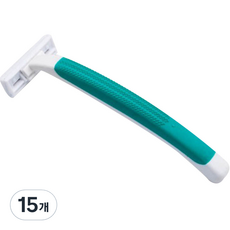 藍色市集 雙刃不鏽鋼刮鬍刀 綠色, 15個, 1入