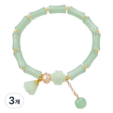 홈셀 행운기원 팔찌 K3629 옥 사각 은방울꽃 18cm, 3개