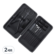 피피홈리빙 스텐 손톱 발톱 네일 도구 16종 세트, 2세트, 블랙