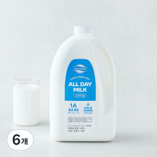 덴마크 국내산 All Day Milk 신선한 오리지널 1A등급 우유, 6개, 2.3L