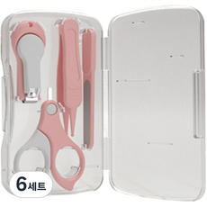 도도리빙 유아용 파스텔 손톱깎이 세트, 핑크, 6세트