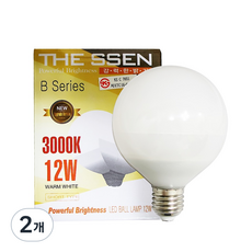THESSEN LED 볼전구 12W, 전구색, 2개