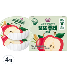 또또맘 우리아이 영양가득 또또 퓨레 2p, 사과맛, 200g, 4개