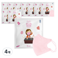 블루본 아이노우 새부리형 컬러마스크 소형, 10매, 4개, 핑크