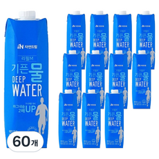 기픈물 자연드림 리필엠 종이팩 해양심층수, 1L, 60개