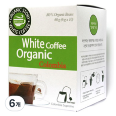 오가닉스토리 하얀커피 유기농 콜롬비아, 6g, 10개입, 6개