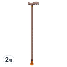 글로어스 휴대용 어르신 높이조절 한 발 알루미늄 지팡이 ONE SIZE, 브론즈, 2개