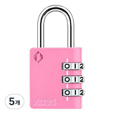 자커 다이얼 자물쇠 컬러 브리스터 핑크 XD35, 5개