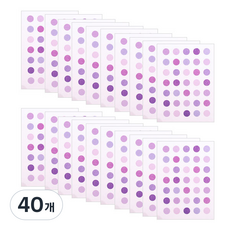 루카랩 폴카 도트 스티커, 라벤더 티, 40개
