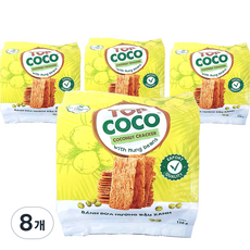 TOPCOCO 椰子脆米餅 綠豆口味 10包入, 8袋, 150g