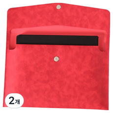 통근창고 A4서류 아코디언 파일케이스 330 x 235 mm, 레드, 2개