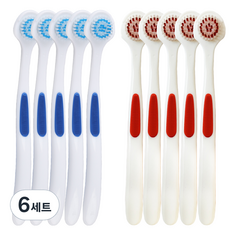 오랄라 폼 혀클리너 브러쉬 블루 5p + 레드 5p 세트, 6세트