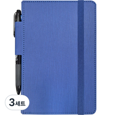 STANDARD OWN HERITAGE 筆環精裝綁帶筆記本 M 32開 + 3色原子筆組, 3套, 藍色