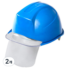 동명 건설현장 공사장 머리보호 ABE 신투구형 투명창 보안경 안전모 블루, 2개