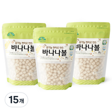 OrganicStory 유기농 현미로 만든 바나나볼 스낵, 바나나맛, 65g, 15개