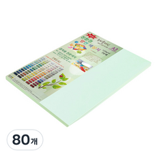 종이문화 뉴씨플레인 얇은 양면색상지 120g No 18 연옥색, 80개