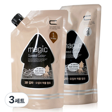 에비뉴 쉬에뜨 매직 스피드 칼라염색크림 1제 500ml + 2제 500ml, 자연 밤색, 3개