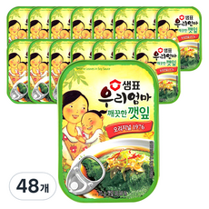 샘표 우리엄마 깻잎 깨끗한맛, 70g, 48개