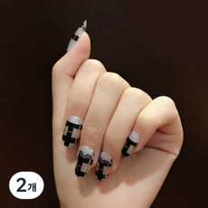 이엘 네일스티커 370, 블랙팬, 2개