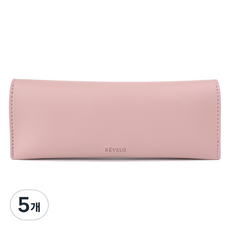 Recoz Reveur 經典皮革筆袋, 02 粉色, 5個