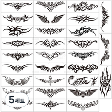 Partybok.com 刻字紋身貼紙 30 張 JT001 14.5 x 5.5 厘米, 單色, 5組