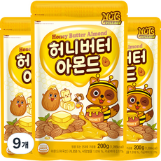 넛츠빌리지 허니버터 아몬드, 200g, 9개