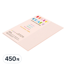 종이문화 두꺼운양면 칼라용지 레인보우카드 205g No22 라이트핑크, A6, 450개