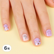 글로시블라썸 아동용 프린세스 젤리카 젤 네일스트립, 하트슈가, 6개