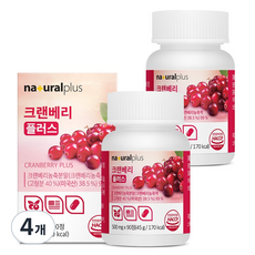 내츄럴플러스 크랜베리 플러스 45g, 4개, 90정