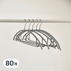 DEVOCO 防肩部凸起 防滑衣架, 80個, 灰色