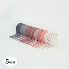 케이트가든 컬러 데코 마스킹테이프 10색 세트, 핑크, 5세트