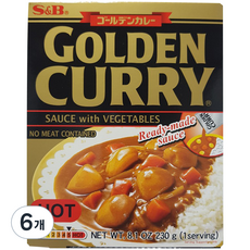 에스비 골든카레소스 위드 베지터블 매운맛, 230g, 6개