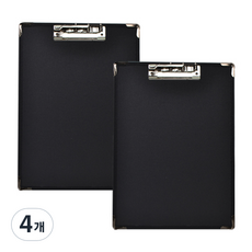 ECO Chungwoon 高級人造皮革 Deida A4板夾, 黑色, 4個