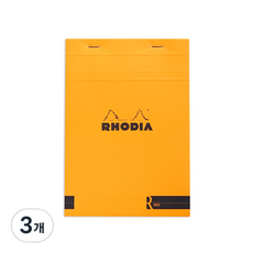 로디아 프리미엄 R 메모패드 무지, 오렌지, 70매, 3개