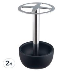 MEO 플라워 칫솔 꽂이 홀더 거치대, 블랙, 2개